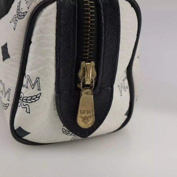 MCM Vicetos Logogram Mini Hand Bag PVC Leather White Auth - Picture 5 of 15